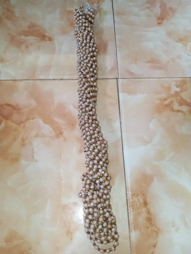 2 Pcs Elegant African Gold Ball Beads for Plus Size Women