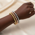 3 set Of 3 Tone Expandable Ball Bracelets
