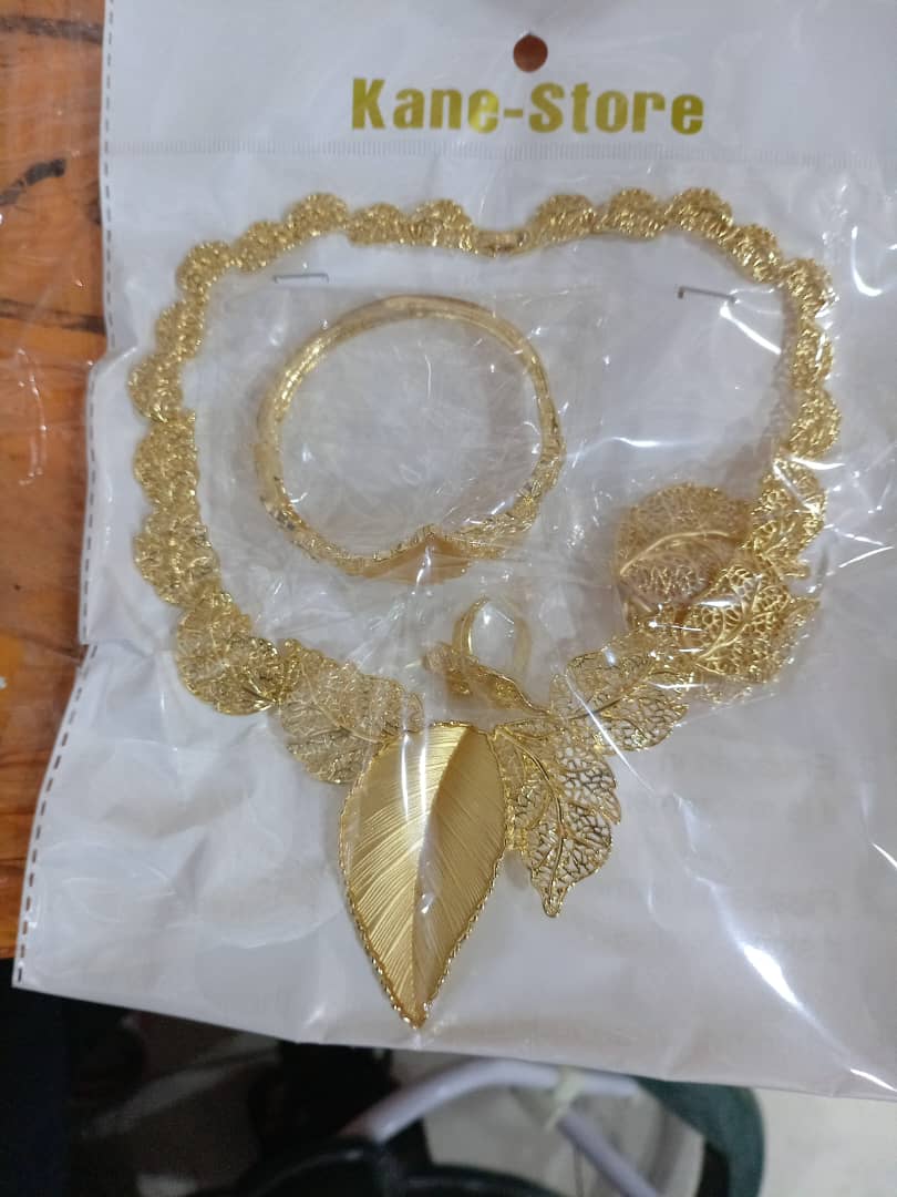 Elegant Brazilian Floral Chain Earring Earring Bangle Gold Jewellery Set Valentine Birthday Gift