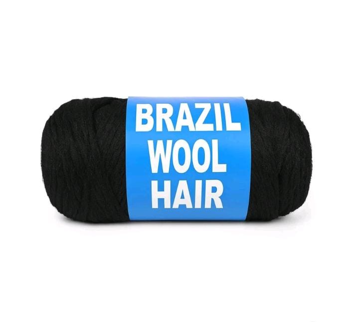 4 Pcs Black Brazilian Wool 40g