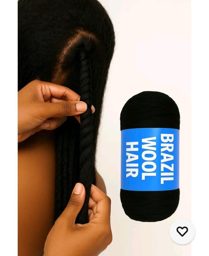 4 Pcs Black Brazilian Wool 40g