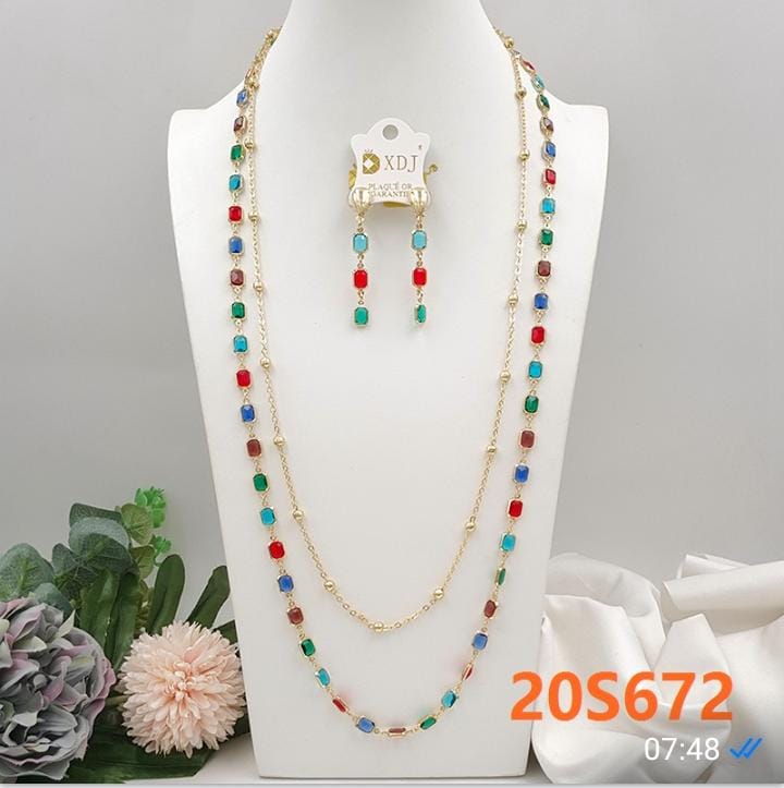 Long Elegant Pearl Chain And Earring Set For Women Birthday Valentine Gift