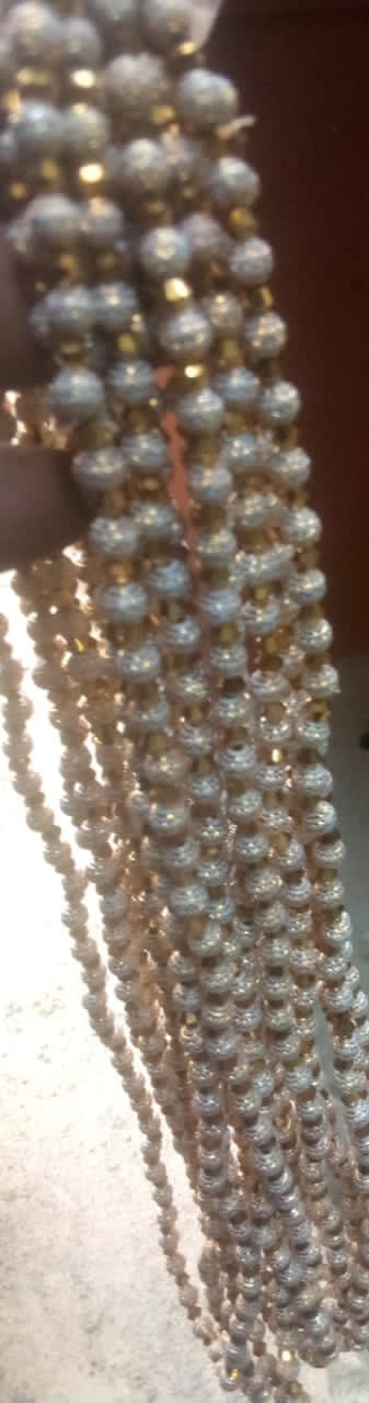 2 Pcs Elegant African Gold Ball Beads for Plus Size Women