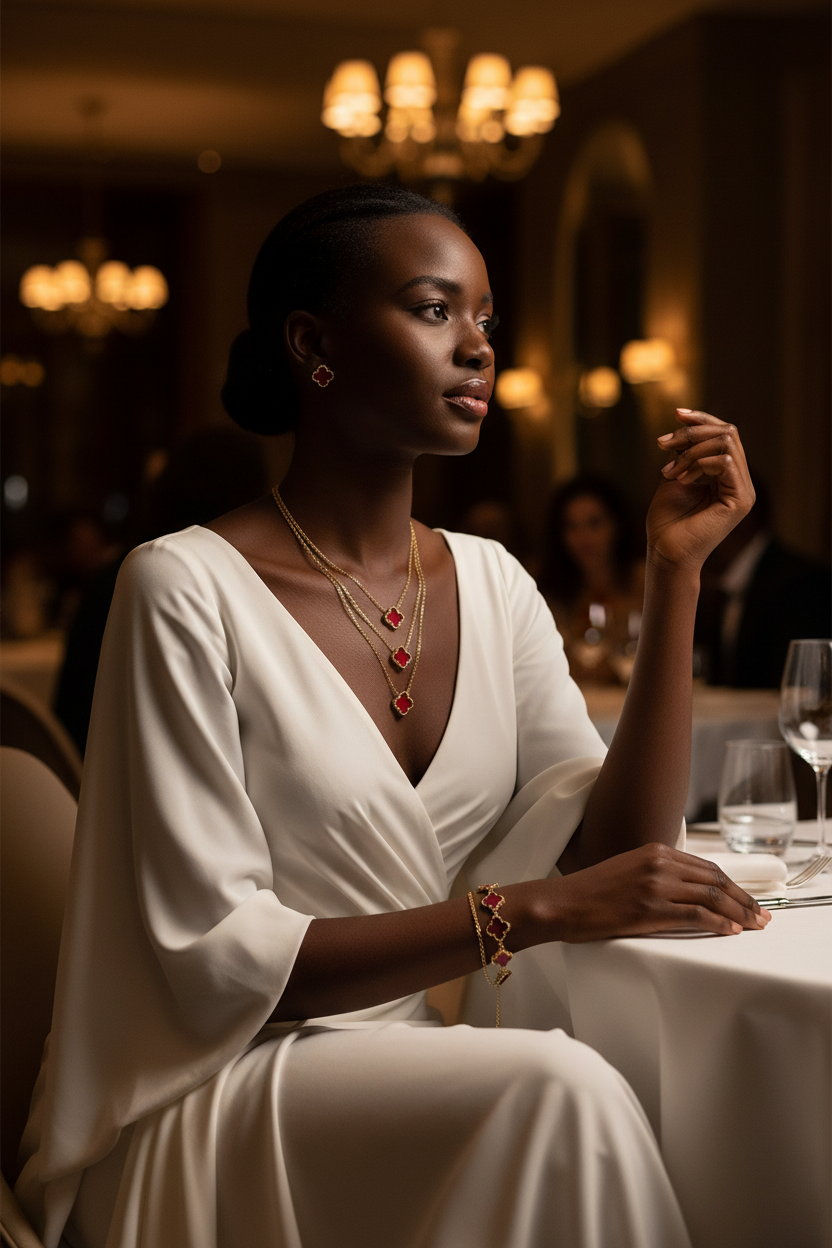 Long Elegant Gold Necklace Chain, Earrings Abd Hand Chain Bridal Wedding Birthday Costume Gift