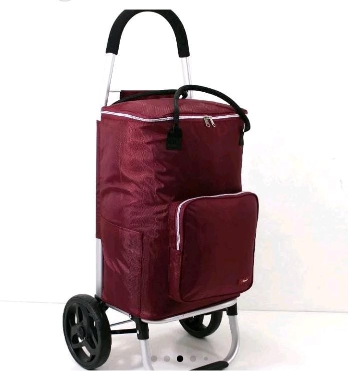 Large Fully Insulated Lightweight Wheeled Shopping Trolley Cart Luggage Bag with Large Wheels and Folding Design
