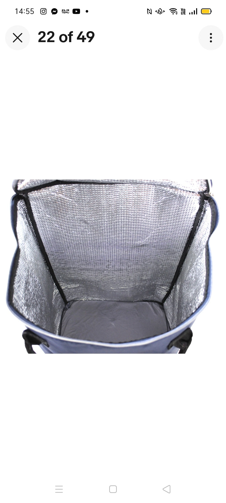Large Fully Insulated Lightweight Wheeled Shopping Trolley Cart Luggage Bag with Large Wheels and Folding Design