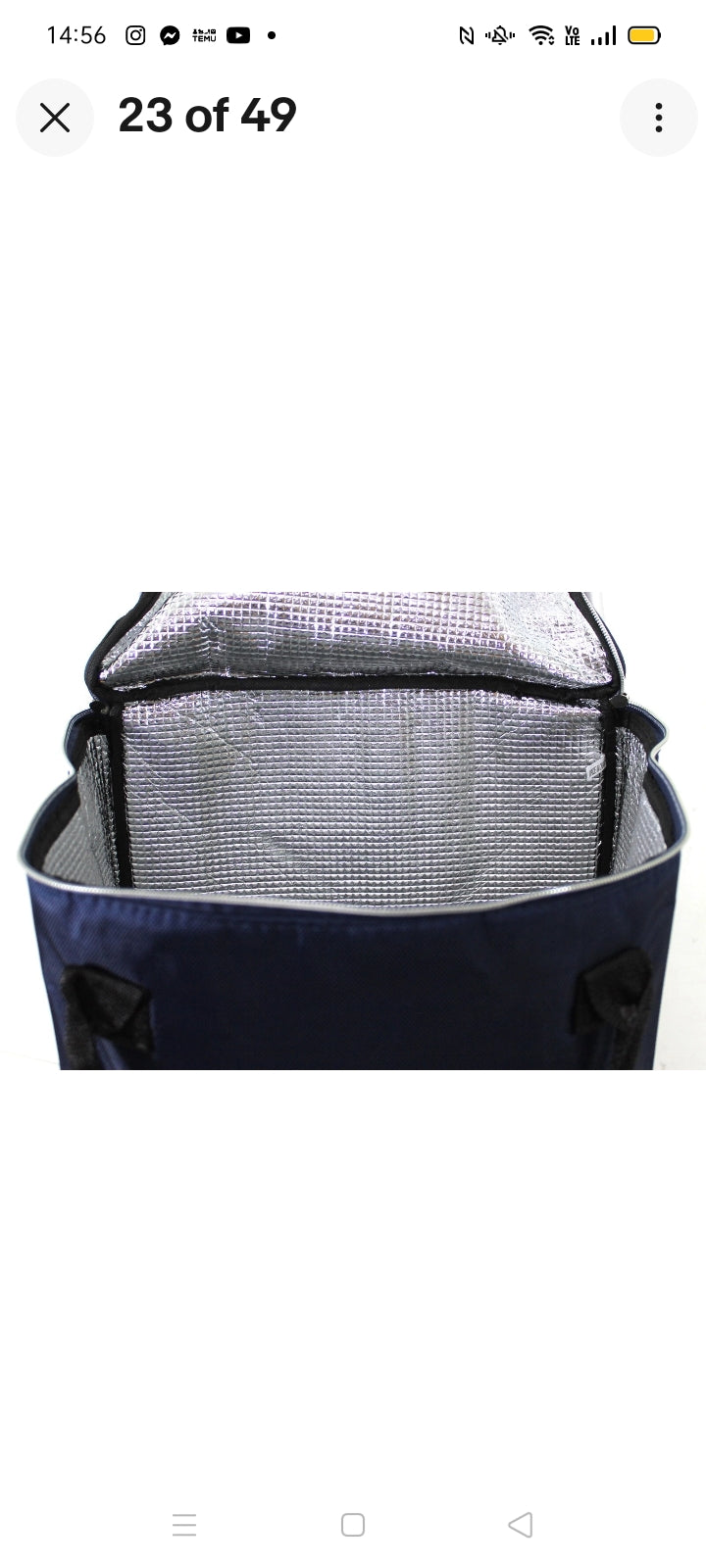Large Fully Insulated Lightweight Wheeled Shopping Trolley Cart Luggage Bag with Large Wheels and Folding Design