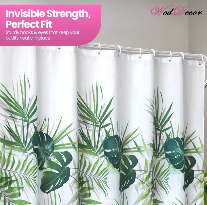 Shower Curtain Mould Proof Mildew Resistant Bathroom Polyester Fabric Curtains.