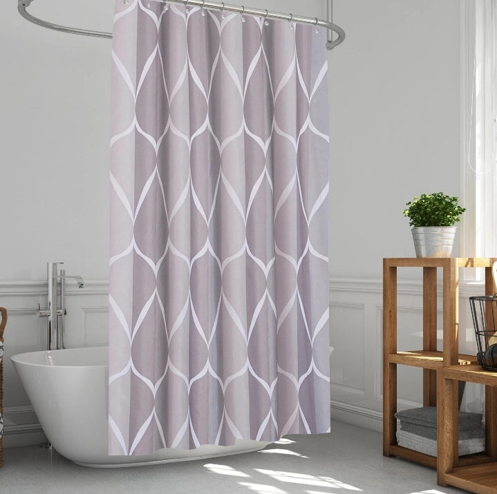 Shower Curtain Mould Proof Mildew Resistant Bathroom Polyester Fabric Curtains.