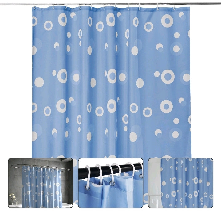 Shower Curtain Mould Proof Mildew Resistant Bathroom Polyester Fabric Curtains.