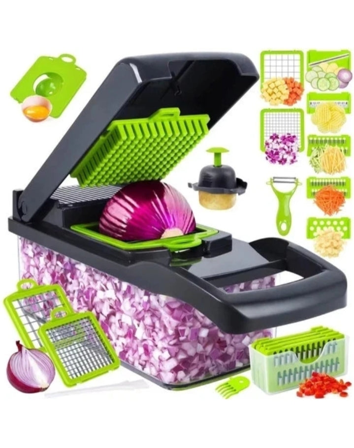 16 in 1 Vegetable Chopper Fruit Salad Mandolin Slicer Food Dicer Cutter Peeler UK