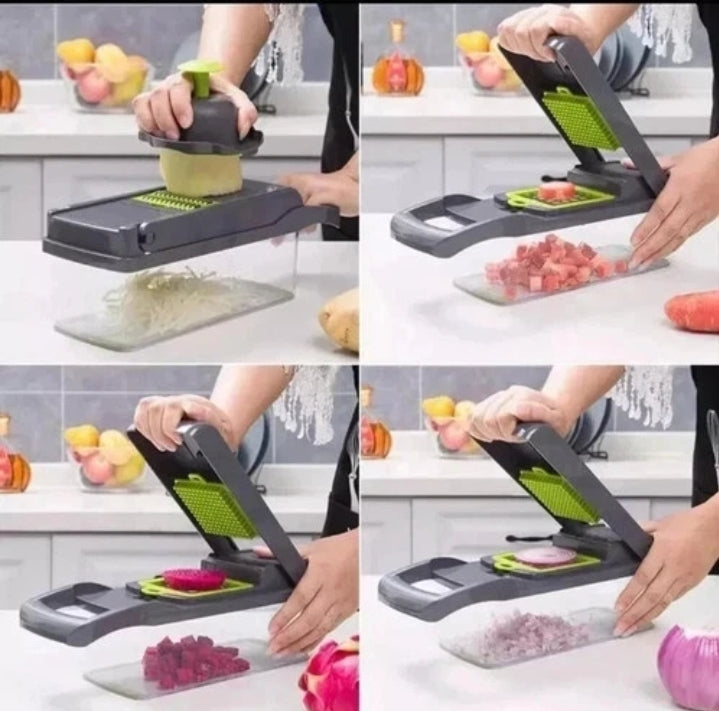 16 in 1 Vegetable Chopper Fruit Salad Mandolin Slicer Food Dicer Cutter Peeler UK