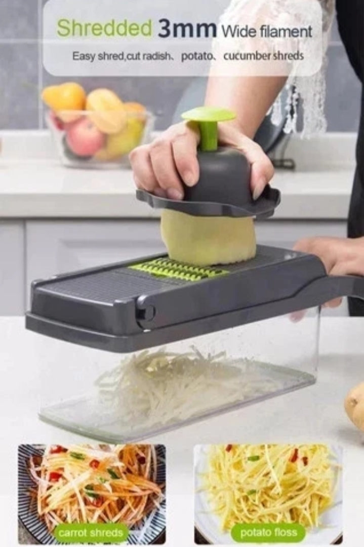 16 in 1 Vegetable Chopper Fruit Salad Mandolin Slicer Food Dicer Cutter Peeler UK